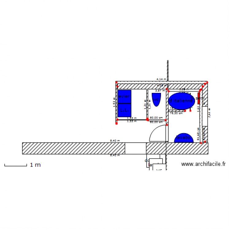 plan BIS 3 salle eau wc lingerie. Plan de 0 pièce et 0 m2