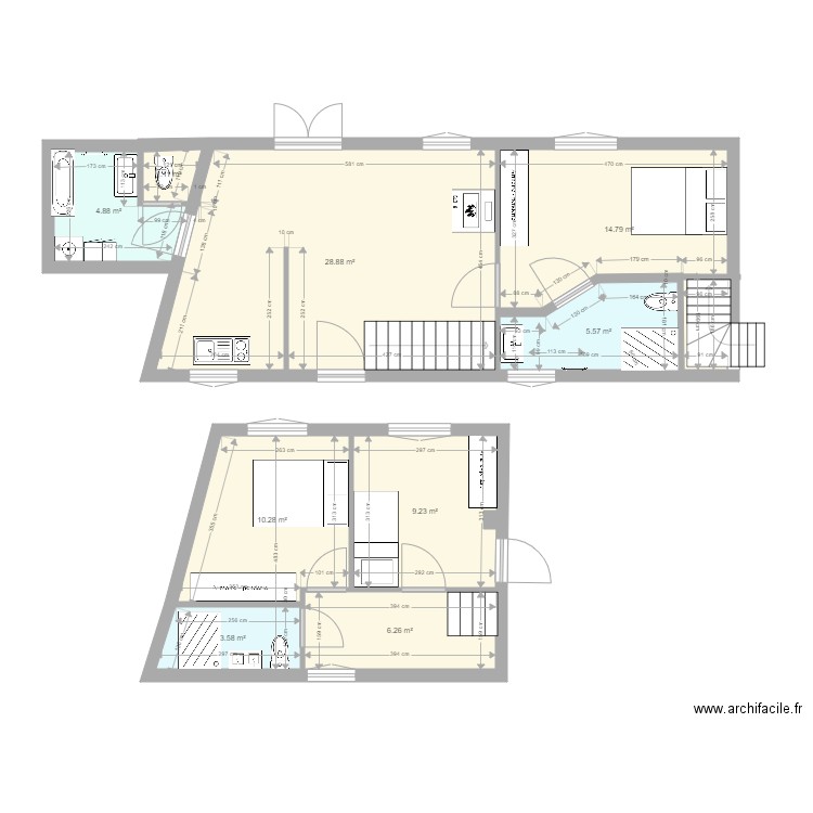 APPART XAVIER APRES travaux VERS 4. Plan de 0 pièce et 0 m2