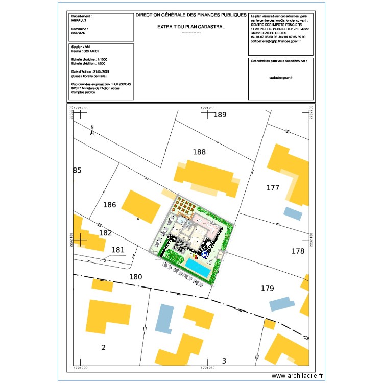 SAUVIAN. Plan de 0 pièce et 0 m2