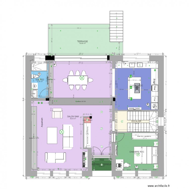 RDC Faux Plafond 02. Plan de 0 pièce et 0 m2