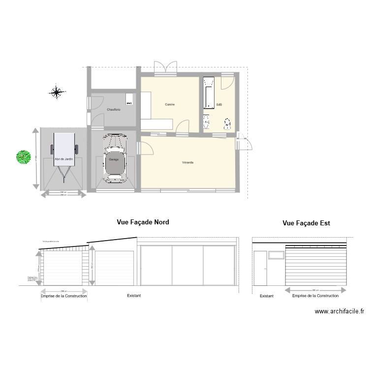 Garage remorque. Plan de 0 pièce et 0 m2