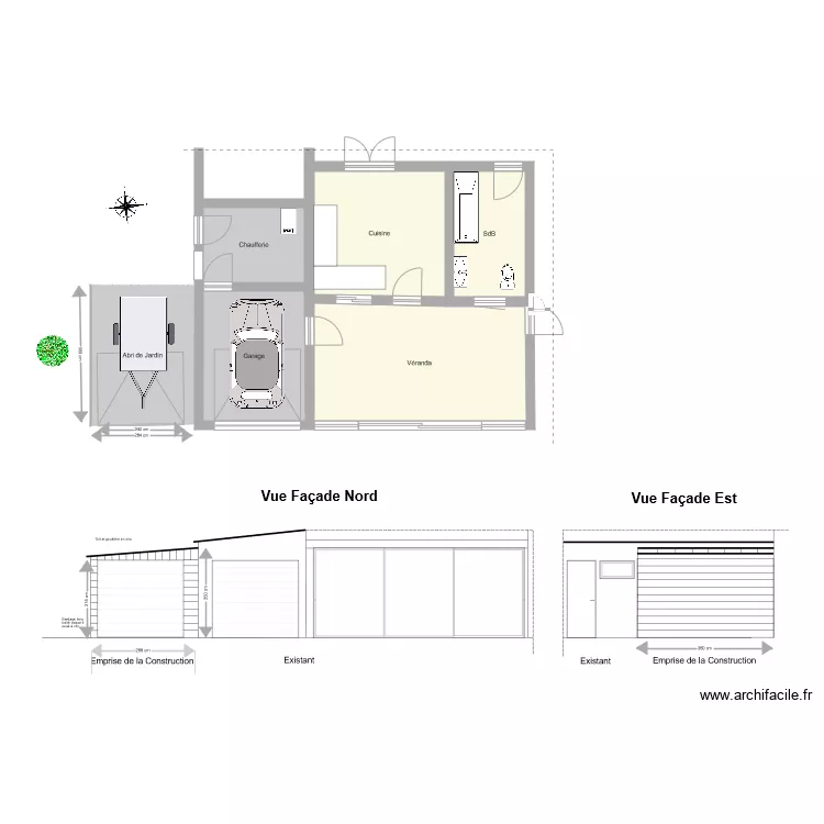 Garage remorque. Plan de 