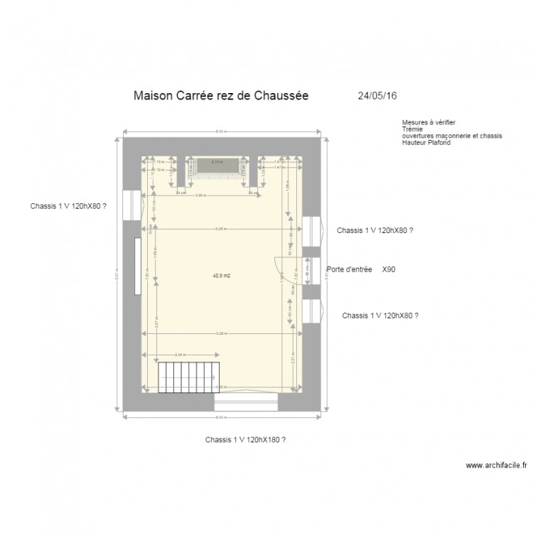 Maison carrée RdCH. Plan de 0 pièce et 0 m2