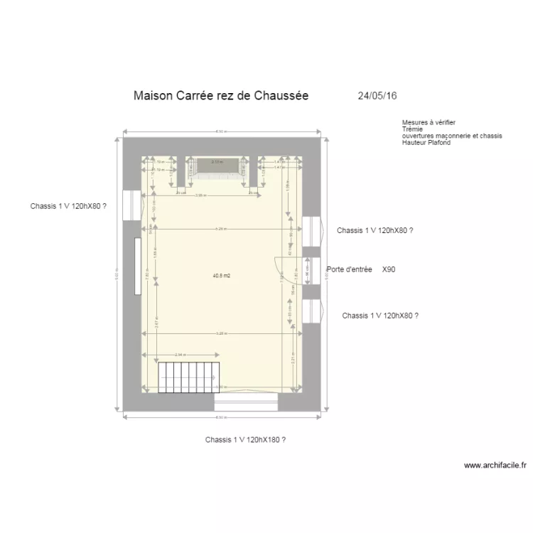 Maison carrée RdCH. Plan de Maison carrée RdCH. Plan de
