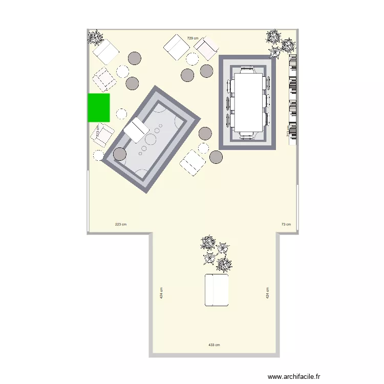 ESPACE LOUNGE RDC CELIO. Plan de 