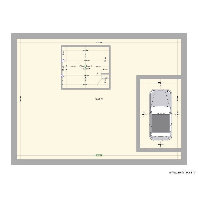 Proje Maison 84 M2 A01. Plan de 3 pièces et 129 m2