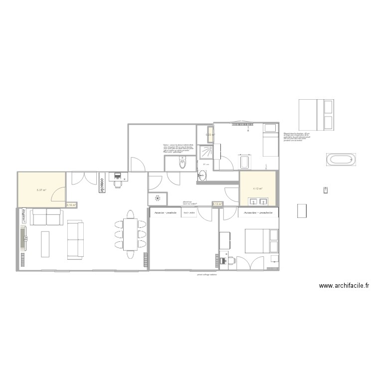 mini suite parentale plan 5. Plan de 0 pièce et 0 m2