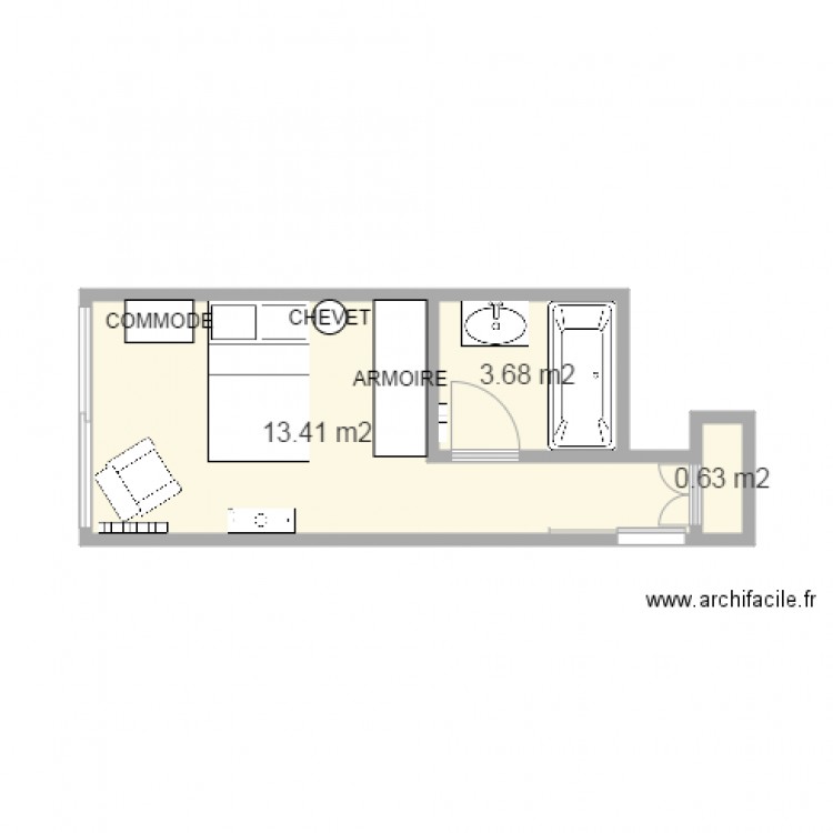 chambre Leroy. Plan de 0 pièce et 0 m2