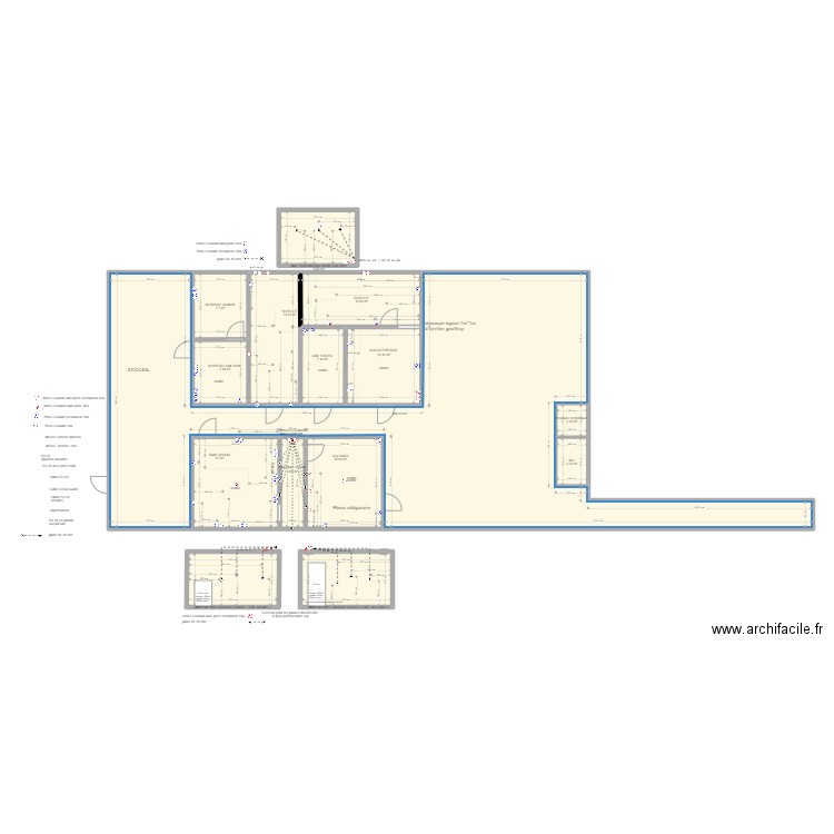 Angoulême-V3. Plan de 15 pièces et 304 m2