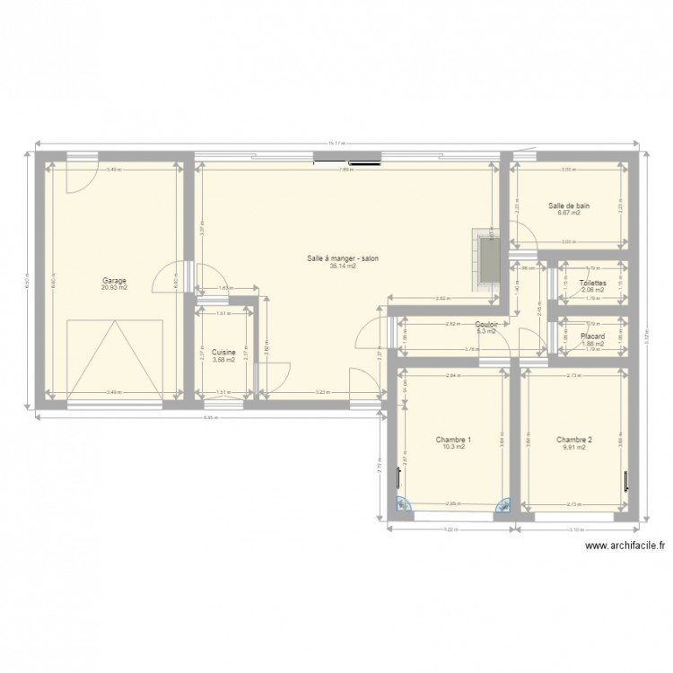 Invest voisine. Plan de 0 pièce et 0 m2