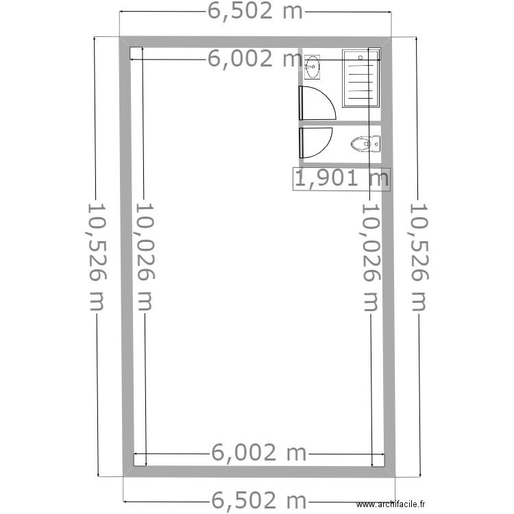 PLAN ARANA. Plan de 1 pièce et 60 m2