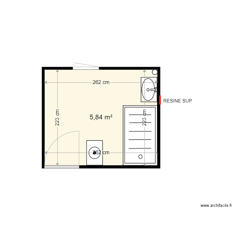 BENCHEIKH MIMOUNA. Plan de 1 pièce et 6 m2