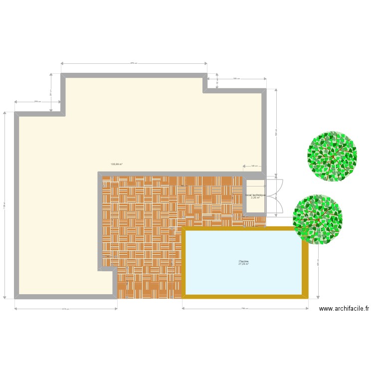 piscine. Plan de 0 pièce et 0 m2