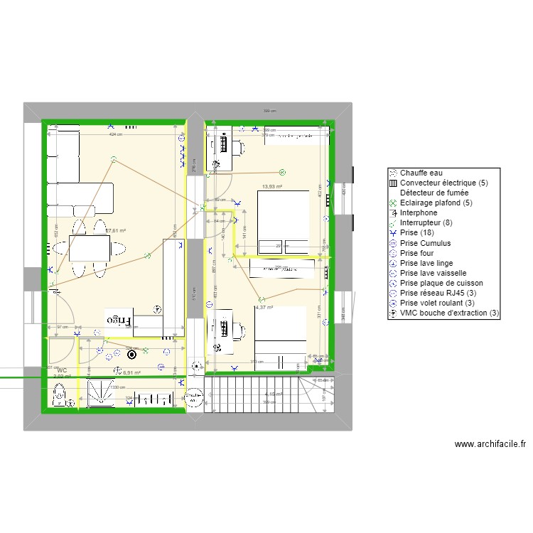 22/08/2022 RDC 2. Plan de 7 pièces et 109 m2