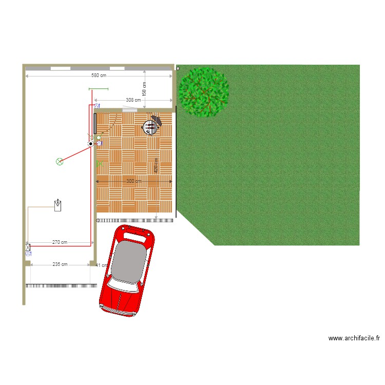 Electricité Garages après travaux. Plan de 0 pièce et 0 m2