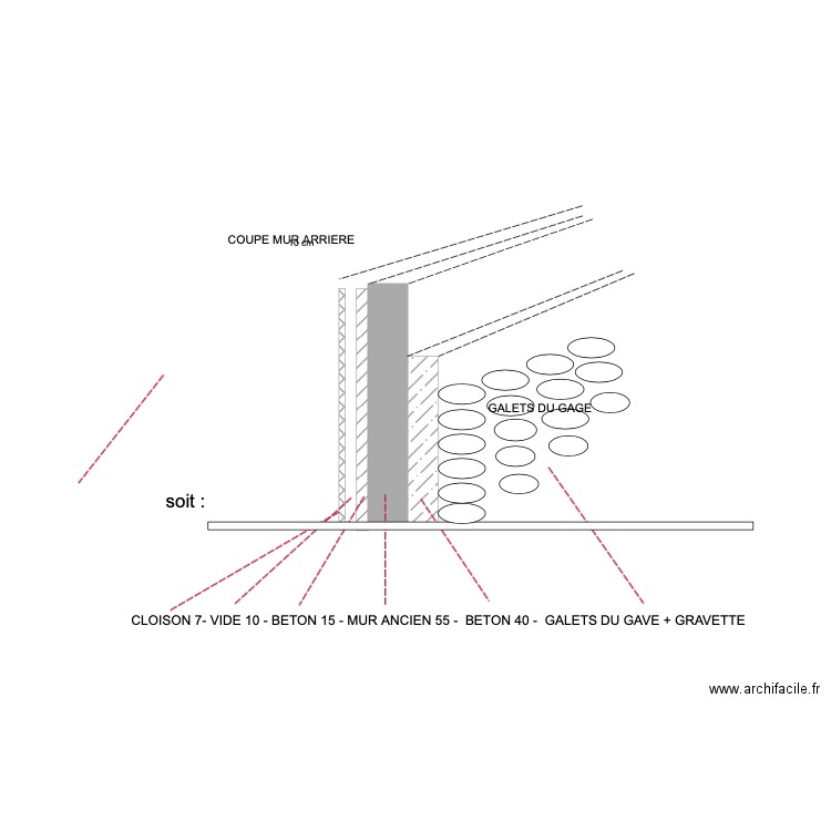 Mur arrière GRANGE. Plan de 0 pièce et 0 m2