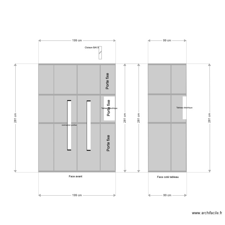 Face avant meuble entrée portes IKEA. Plan de 0 pièce et 0 m2