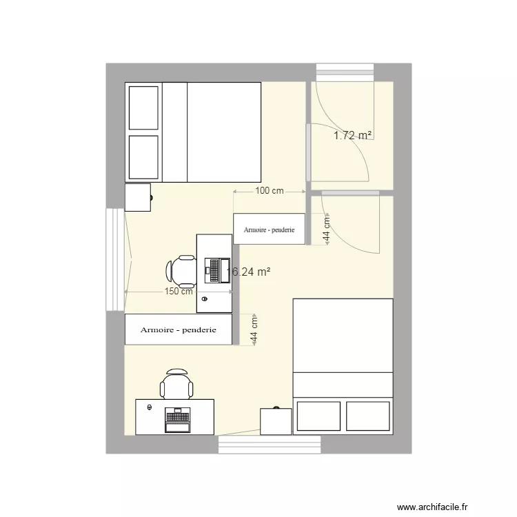 chambre 1 essai 1. Plan de 