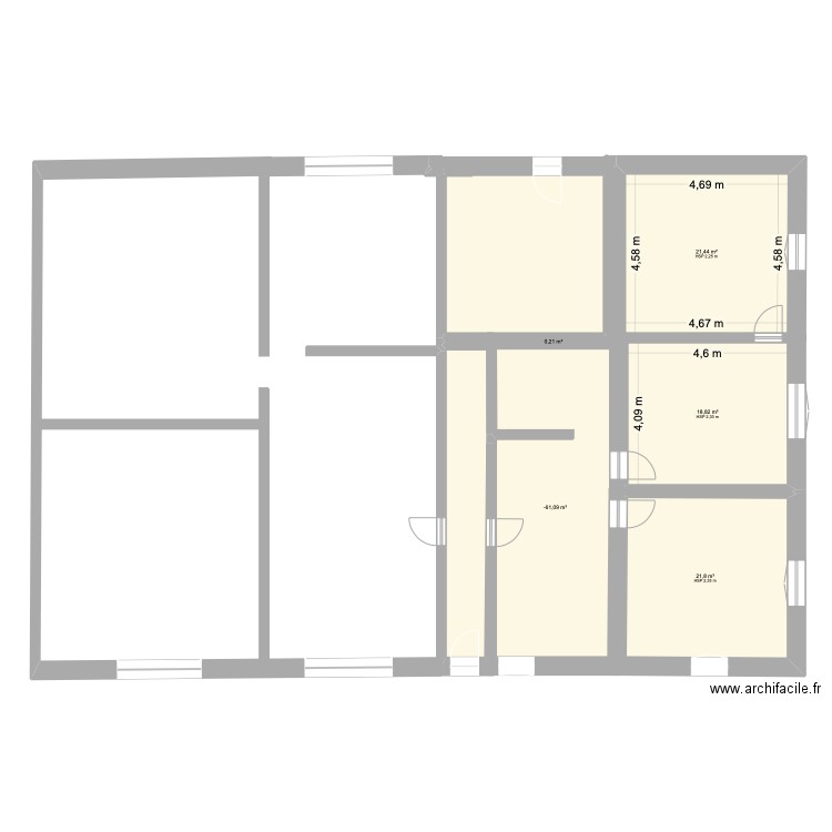 plan1. Plan de 5 pièces et 90 m2