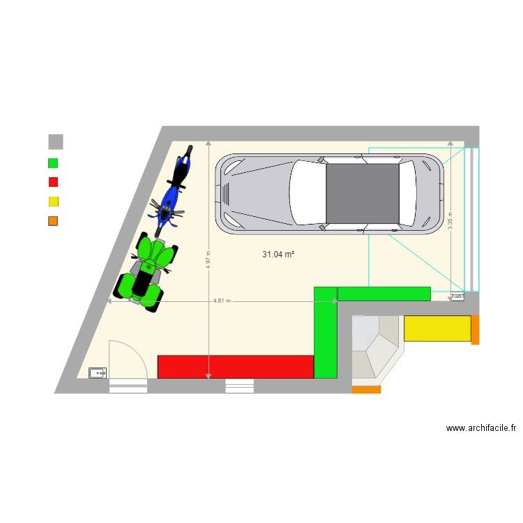 garage en L. Plan de 0 pièce et 0 m2