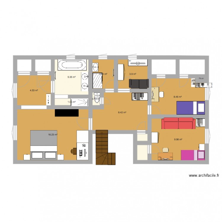 étage ma maison pour espagnol. Plan de 0 pièce et 0 m2