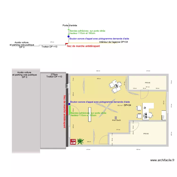 OUEST OUVRAGE APRES TRAVAUX. Plan de 