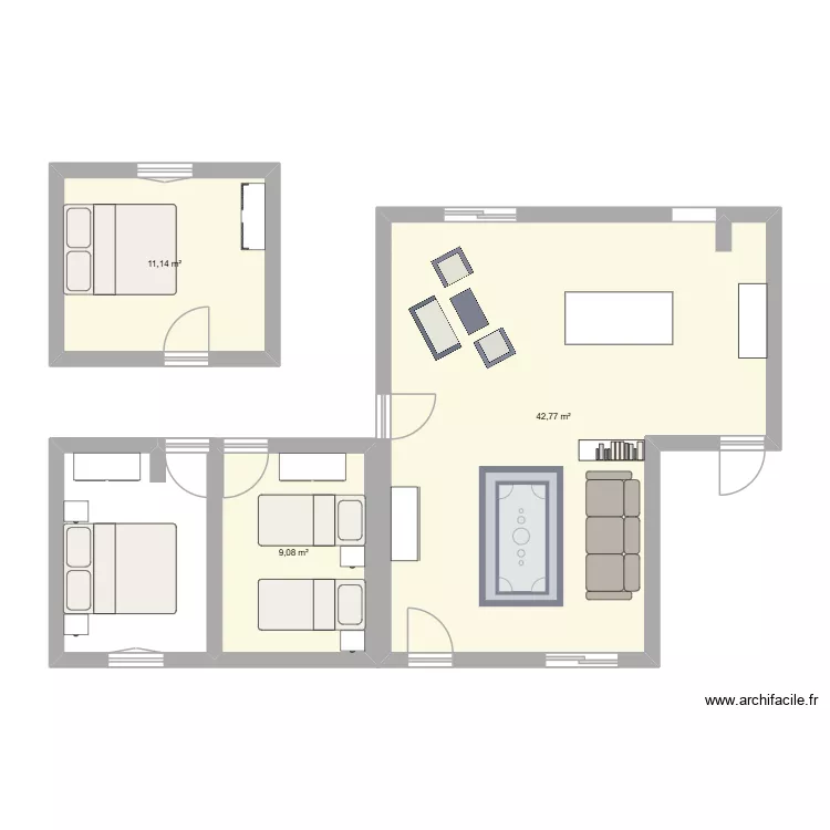 Ardelay Grande chambre. Plan de 3 Pièces et 63 m² Ardelay Grande chambre. Plan de 3 Pièces et 63 m²