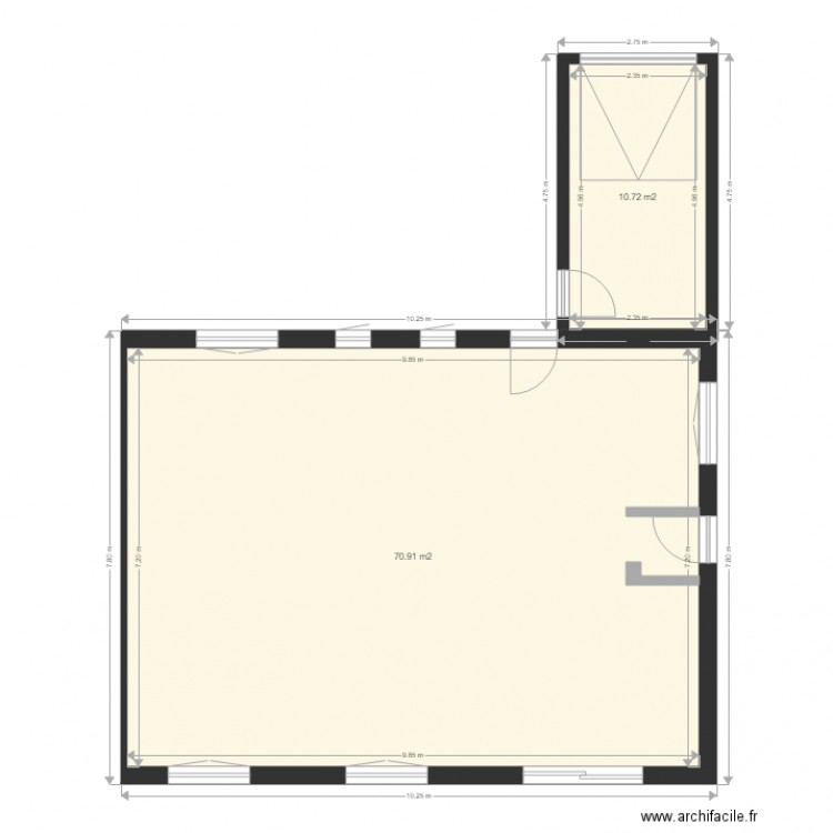 Ouverture origine. Plan de 0 pièce et 0 m2