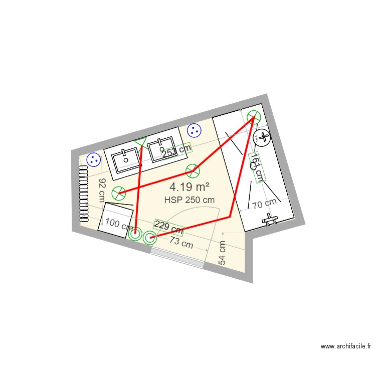 SDB LAETITIA PLAN ELECTRICITE. Plan de 0 pièce et 0 m2