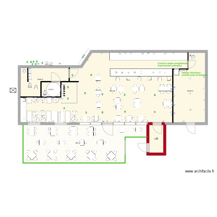 LA TOURNÉE. Plan de 6 pièces et 180 m2