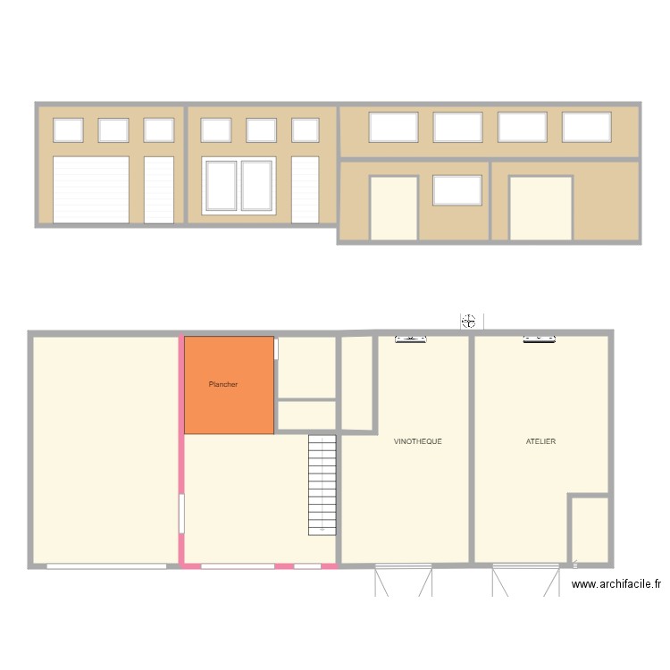 Hangar front13. Plan de 15 pièces et 215 m2