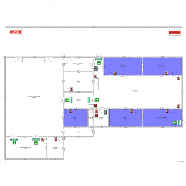 ecoles. Plan de 0 pièce et 0 m2