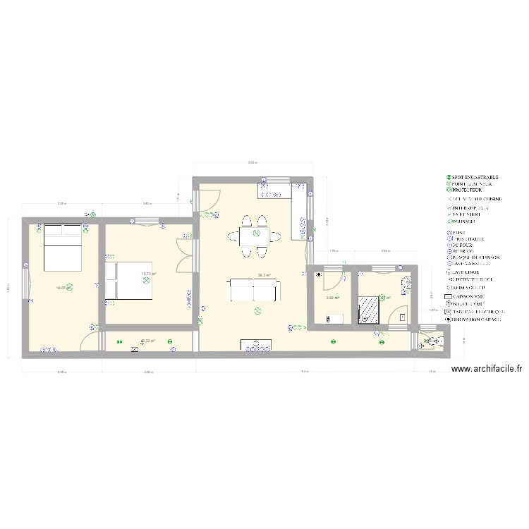 MANU. Plan de 7 pièces et 81 m2