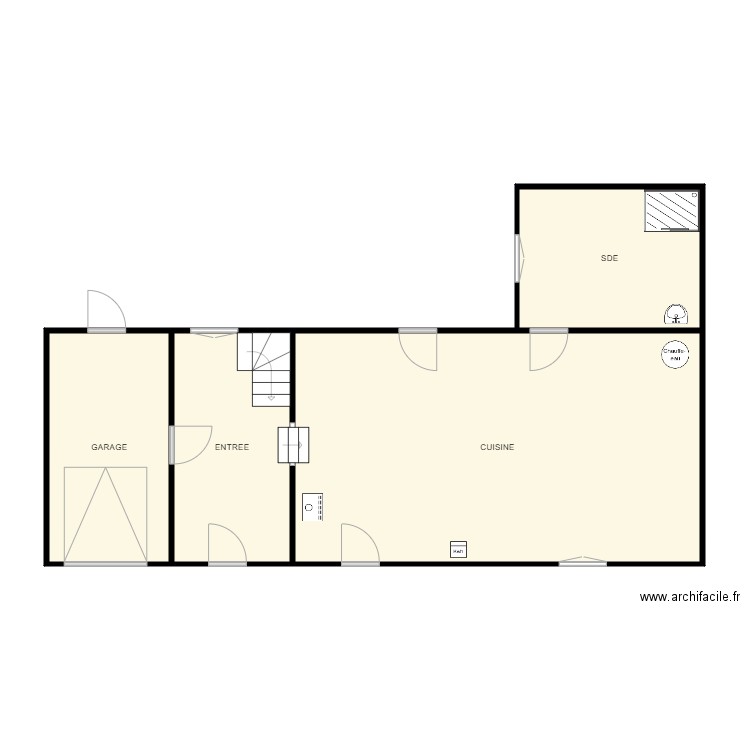 lepage rdc. Plan de 4 pièces et 77 m2