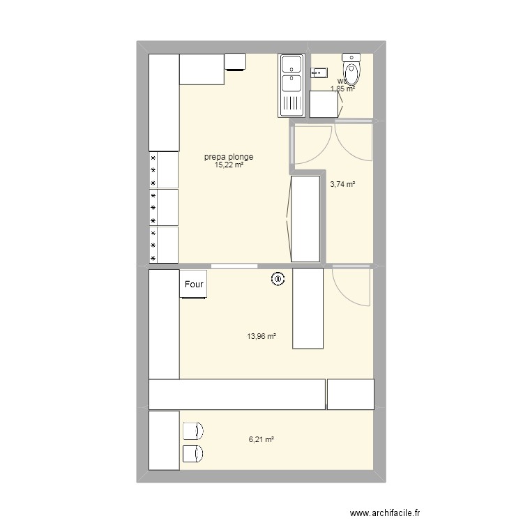 Local PAITA. Plan de 5 pièces et 41 m2