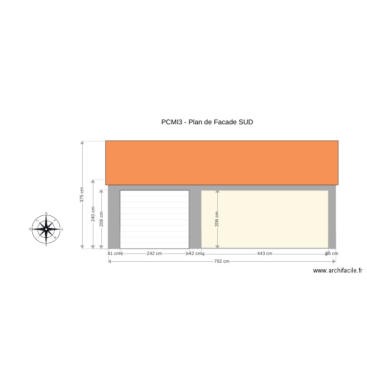 04 Facade SUD. Plan de 0 pièce et 0 m2