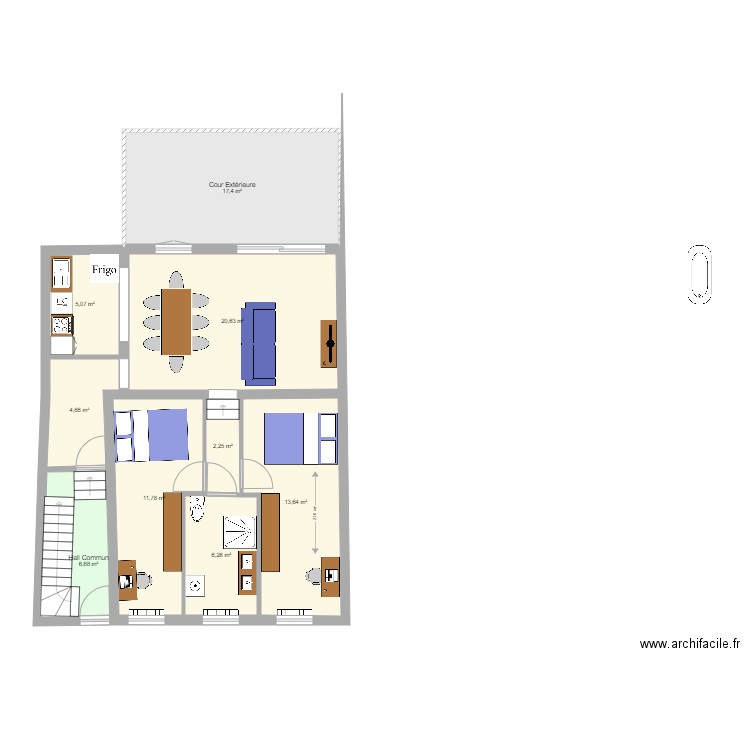 Eup V2. Plan de 18 pièces et 215 m2