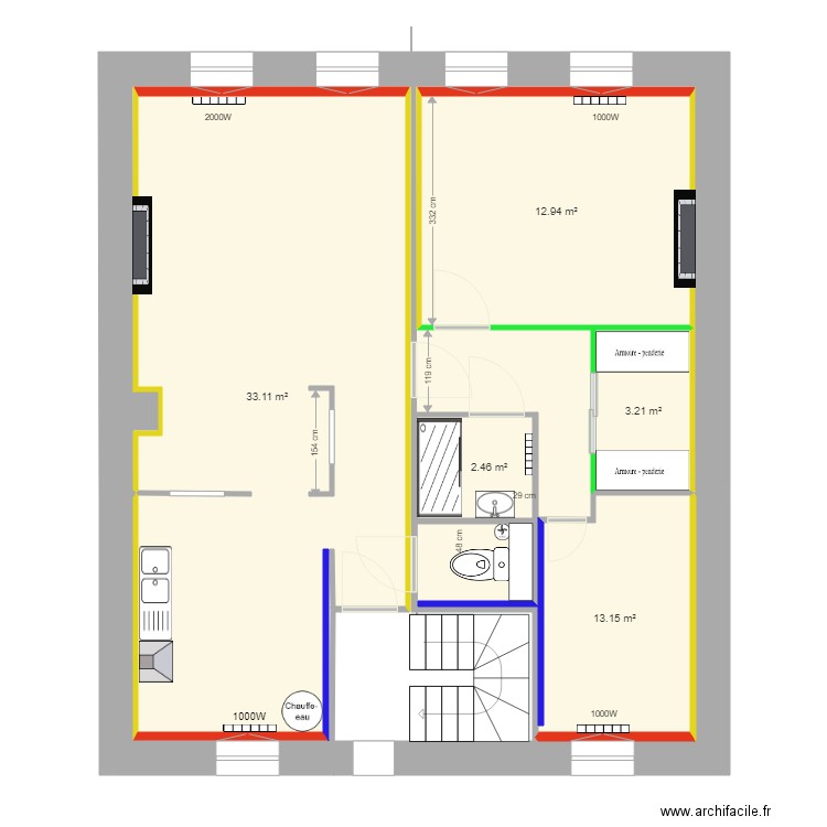 TDP R2 rénové. Plan de 0 pièce et 0 m2
