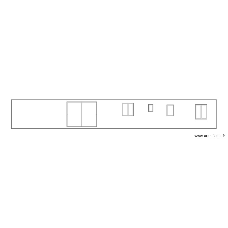 facade avec baie vitrée. Plan de 0 pièce et 0 m2