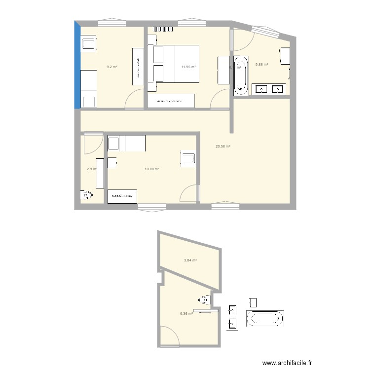 Premier Etage maison colombes 2. Plan de 0 pièce et 0 m2