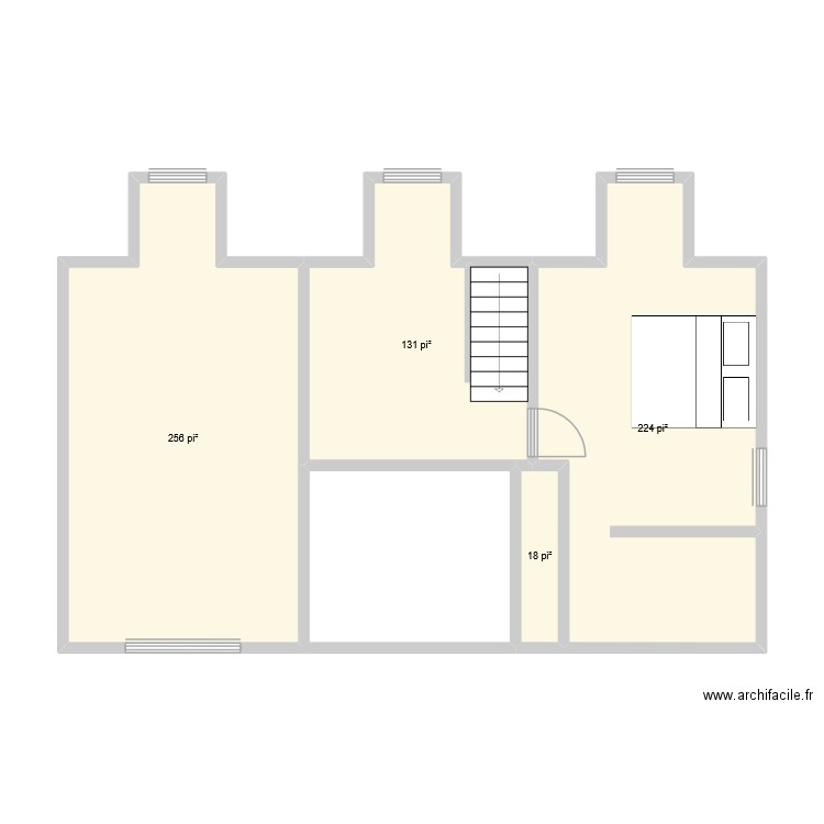 429 Etage. Plan de 4 pièces et 58 m2