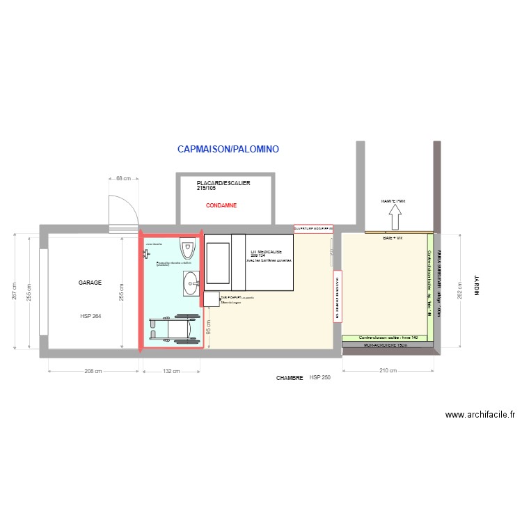 PALOMINO BON MODIFICATION. Plan de 6 pièces et 28 m2