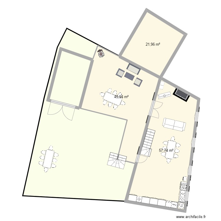 vidal avec cadastre. Plan de 3 pièces et 126 m2