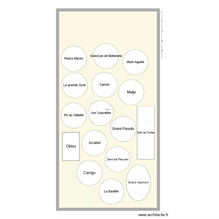 Plan mariage finale. Plan de 1  et 200 m²