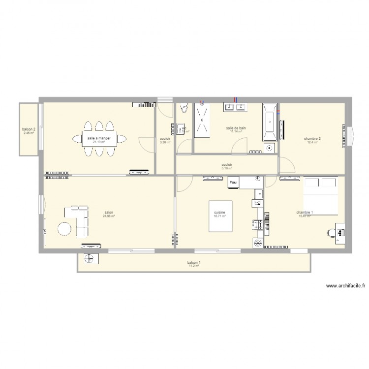 Appartement Chantier Sani clim. Plan de 0 pièce et 0 m2