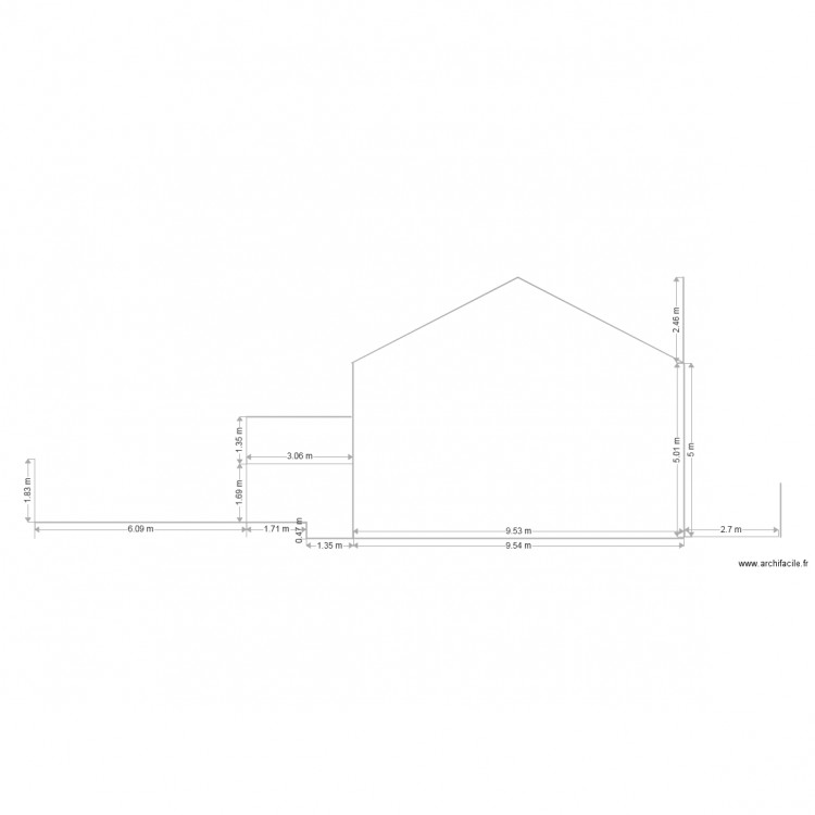 plan de coupe coté terrasse. Plan de 0 pièce et 0 m2
