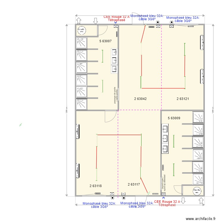 Inovyn assemblages douches. Plan de 5 pièces et 105 m2