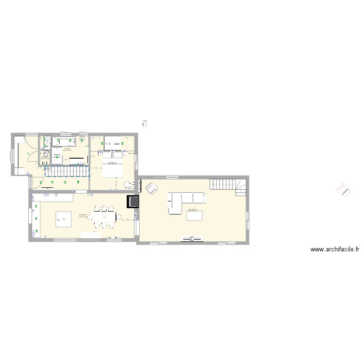 Rez de chaussée electricité. Plan de 0 pièce et 0 m2