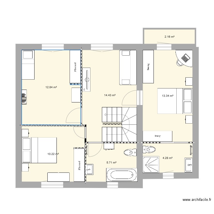 etage agrandissement1. Plan de 0 pièce et 0 m2