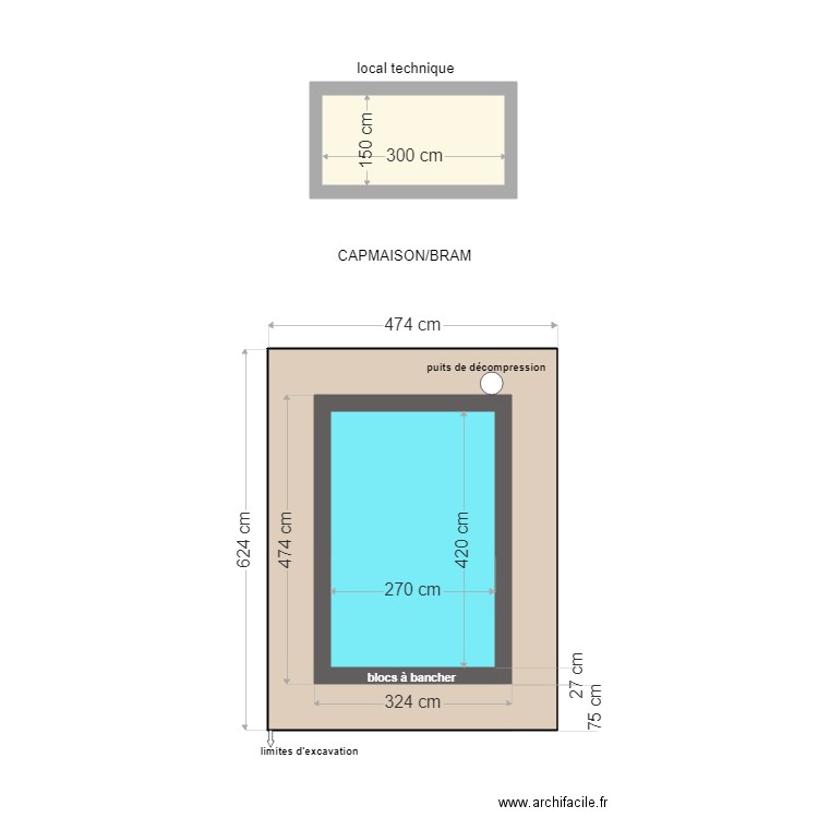 BRAM puits de décompression . Plan de 0 pièce et 0 m2